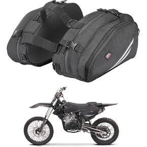 KEMIMOTO Motorcycle Saddlebags Motorcycle Side Bags Pannier Bag Storage Saddlebags with Rain Covers Compatible with Motorcycle Dirt Bike Dual Sport Motorcross Motorbike Racing Mountain Off-Road 20L