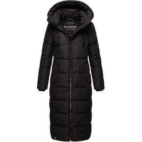 Marikoo Long Fall & Winter Coat for Women | Detachable Hood | Quilted Women’s Calf-Length Jacket | Nadeshikoo XVI XS-5XL