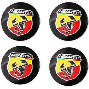 4PCS Hub Center Trim 56mm (2.2 Inches)for Scorpion Logo Circular arc form 3D stereo Aluminum Alloy Wheel Hub Caps Centre Cover Emblem Badge Stickers for FIAT500 Abarth Car Styling Accessories(Black)