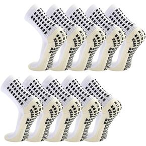 5 Pack Men's Soccer Socks Anti Slip Non-Slip Grip Pads for Football Basketball Sports Grip Soccer Socks