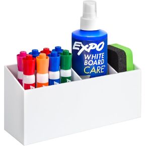 Magnetic Dry Erase Marker Holder, Acrylic Magnet Pen Holder for Whiteboard, Refrigerator, Magnetic Fridge Organizer for Office, Classroom, Whiteboard Maker Holder, Locker Organizer