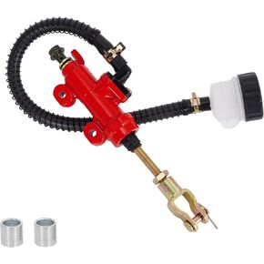 Rear Brake Master Cylinder For Raptor 660 660R 70cc 90cc 110cc 125cc 98cc 196cc 212cc ATC-250R GSXR 600 Taotao Yard Card Go Karts,Brake Master Cylinder with Reservoir(Red）