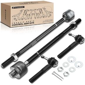 A-Premium Set of 4, Front Inner & Outer Tie Rod End Kit, Compatible with Chevrolet Uplander 05-09, Buick Rendezvous 02-07, Terraza 05-07, Pontiac Aztek 01-05, Montana 05-09, Saturn Relay 05-07