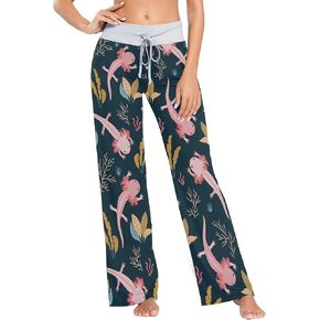 Women's Comfy Casual Lounge Pants Drawstring Palazzo Wide Leg Pajama Pants in Kuwait