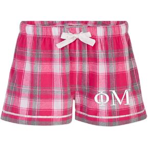 Phi Mu Sorority Flannel Boxers - شورت بوكسر Phi Mu - Phi Mu ملابس نوم بأحرف يونانية