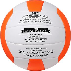 SYNGUCK Size 5 Volleyball Gift for Granddaughter Birthday Presents from Grandma Grandpa Personalized Indoor Outdoor Volleyball Ball,Engraved Volleyball Official Size 5 (Without Pump)