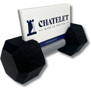 Dumbbell Business Card Holder | Decorative Weightlifting Business Card Holder | Perfect for Fitness Professionals or Gym Enthusiasts | Made in USA (Black)