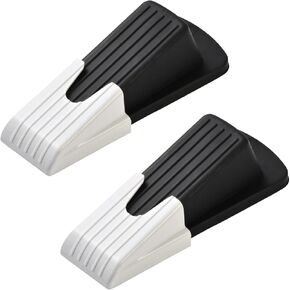Door Stops, Door Stopper, Doorstopper, 2 Pack Rubber Door Stopper, Sturdy Non Slip, Stackable for Use, Works on All Floor Types, Equipped with Self-Adhesive Storage Bracket for Easy Storing