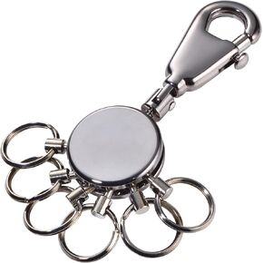 Troika PATENT – KYR60/GM – Keyring – Key organiser, key organisation – carabiner – 6 detachable rings – no more chaos on your bunch of keys! – incl. carabiner – 6 exchangeable rings original