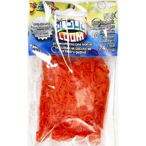 Rainbow Loom® Alpha Bands For ALPHA LOOM: Orange Rubber Bands with 24 C-Clips (500 Count)