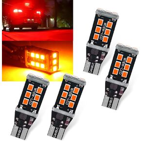 Pack-4 Car T15 LED Reversing Light, W16W 912 921 906 1:1 Design Stable IC Driven Bulb, 2835-15SMD 360 Degree Uniform Lighting Bulb, Universal for Cars Canbus Decoding Error-free Bulb (White)