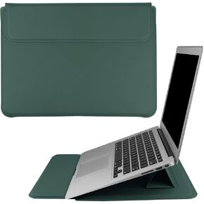 14 Inch Laptop Sleeve Case PU Leather Case Compatible with New MacBook Pro 14 2021/HUAWEI MateBook 14 2021/HP Chromebook 14'' /Dell Latitude 14/13.5'' Surface Laptop 3, Sleeve Pouch Dark Green