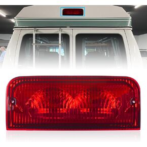 6C2Z13A613B Stop Light Center High Mount Brake Light Compatible with Ford 1992-2018 Ford E150 E250 E350 E450 E550 Replaces F2UZ13A613B XC2Z13A613BA (Brake Light Halogen+Indoor LED)