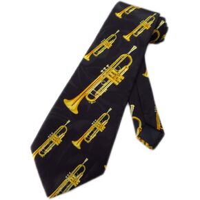 Steven Harris Mens Trumpet Brass Instrument Necktie - Black - One Size Neck Tie