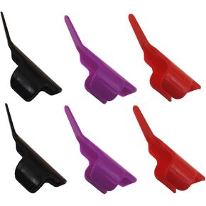 LBTODH 6PCS Sewing Tools Plastic Sewing Fingerthing Pusher Anti-Slip Finger Protectors for Sewing (Black, Red, Purple)