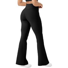 Women's Yoga Pants Bootcut Flare Leggings Flared Bell Bottom Leggings High-Waisted Workout Pants Tummy Control