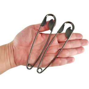 Littledream 2X Safety Pins 5 inch Stainless Steel Large Size Black Color for Jumbo Blanket Giant Safety Pins Heavy Duty Sewing, Quilting Craft Diaper Laundry Bag Clothes Fabric Upholstery