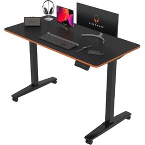 Monomi Height Adjustable Electric Standing Desk, 55 x 24 Inches Stand up Desk, Sit Stand Home Office Computer Desk(White Frame+Marble White Top)