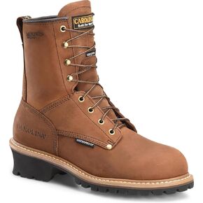 Carolina Elm 8" Soft Toe Insulated Waterproof Logger Boots for Men - 600G Thinsulate, with Oil- & Slip-Resistant Rubber Lug Outsole, EH-Rated