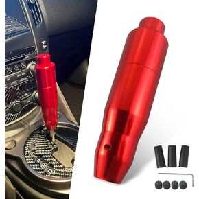 1 PC Car Shift Knob, 5.7" Long Alloy Smooth Easy-Grip Trim Shift Lever Head, Easy to Control Modification Accessory with Adapter Screw Wrench, Universal for Automatic Transmission Cars (Black)