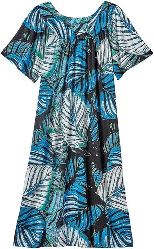 CATALOG CLASSICS Womens Muumuu House Dress Lounger Short Sleeve with Pockets 42" in Saudi Arabia