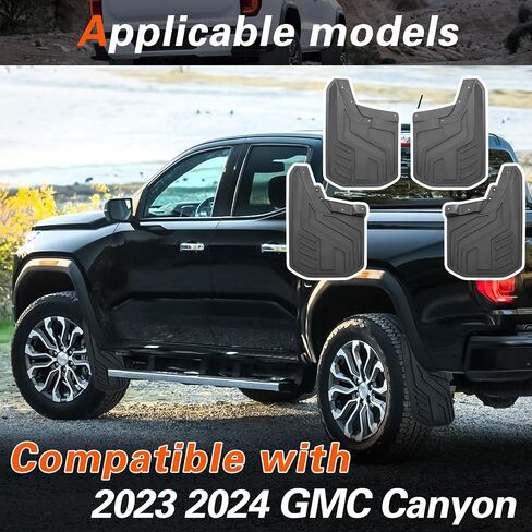 Mud Flaps Compatible with 2023 2024 GMC Canyon with Fender Flares Mud Guard for Trucks 4pcs Splash Guards in Saudi Arabia