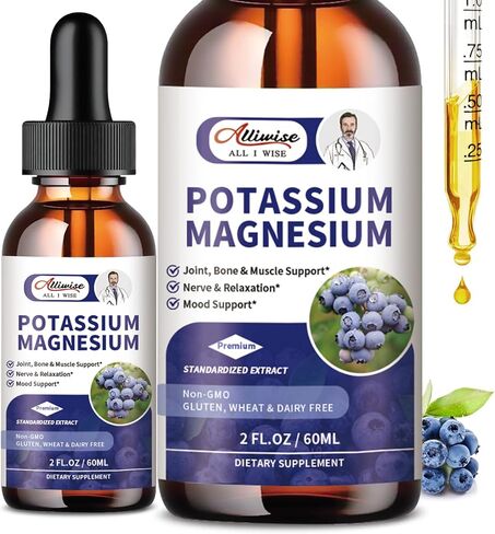 2 Pack Potassium Magnesium Supplement Liquid - High Absorption Calm Magnesium Complex 500mg & Potassium 99mg Plus Calcium, Vitamin D3, Zinc for Leg Cramps & Bone & Energy & Immune Support - 2 Fl oz in Kuwait