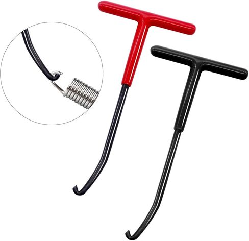 2PCS Motorcycle Exhaust Spring Hooks T Shaped Handle Spring Puller Tool Snowmobile Spring Puller Removal Tool for Motorcycle (Red) in Saudi Arabia