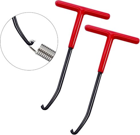 2PCS Motorcycle Exhaust Spring Hooks T Shaped Handle Spring Puller Tool Snowmobile Spring Puller Removal Tool for Motorcycle (Red) in Saudi Arabia
