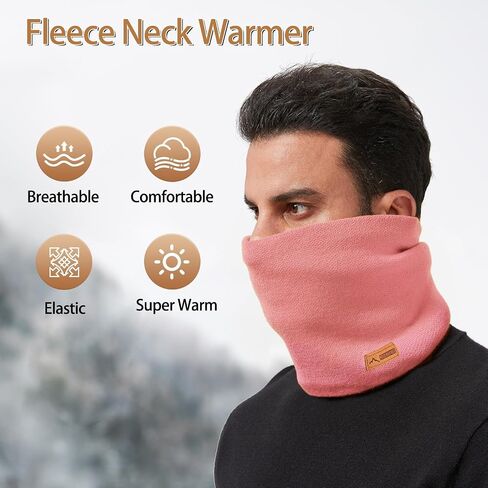 Neck Warmer Gaiter for Men Women,Winter Soft Thick Warm Fleece Lined Face Ski Mask Scarf Cold Weather Running in Saudi Arabia