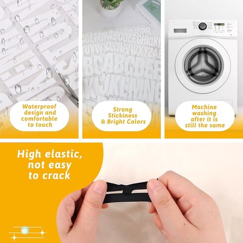 12 Sheets Iron on Letters,972 Pieces Iron on Letters for Clothing Large 2 Inch 1 Inch Heat Transfer Letters with A-Z PU Alphabets Stickers for Fabric T-Shirt Jersey Hat DIY Craft (Black and White) in Kuwait