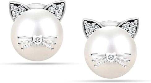 LeCalla Flaunt 925 Sterling Silver Pearl CZ Stud Earrings for Women, Hypoallergenic CZ Studs Earring for Women in Saudi Arabia