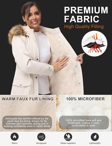 خيار آخر للنساء معطف شتوي بغطاء للرأس معطف باركا دافئ مبطن بالصوف معاطف شتوية in Kuwait