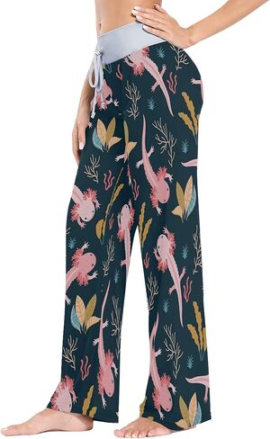 Women's Comfy Casual Lounge Pants Drawstring Palazzo Wide Leg Pajama Pants in Kuwait