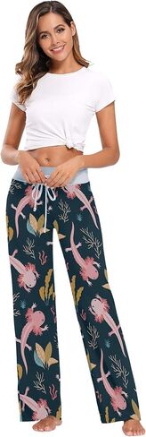 Women's Comfy Casual Lounge Pants Drawstring Palazzo Wide Leg Pajama Pants in Kuwait