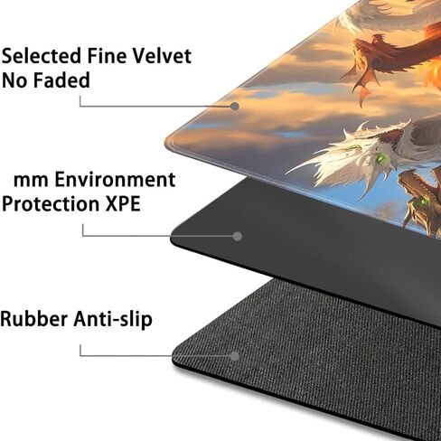 Board Game TCG Playmat Table Mats Games Size 60X35 cm Mousepad Compatible for MTG RPG CCG Trading Card Game Play mats with 6 Dice (Playmat 107) Wolf 3 in Kuwait