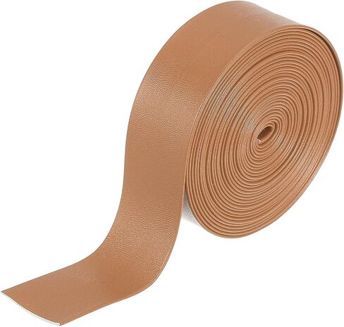 uxcell 4 Yard 25mm PU Faux Leather Strips, Fold Over Leather Strap Roll Double Sided Faux Supplies for DIY Craft Projects, Gold in Saudi Arabia