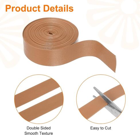 uxcell 4 Yard 25mm PU Faux Leather Strips, Fold Over Leather Strap Roll Double Sided Faux Supplies for DIY Craft Projects, Gold in Saudi Arabia