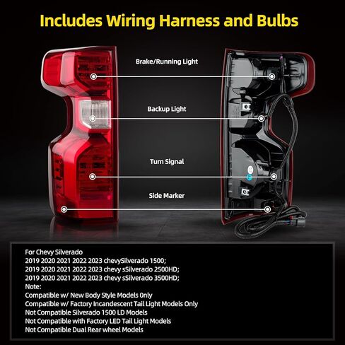 OKLPF ضوء الذيل الأيمن مع 2019 2020 2021 2022 2023 تشيفي سيلفرادو 1500 2500HD 3500HD in Kuwait