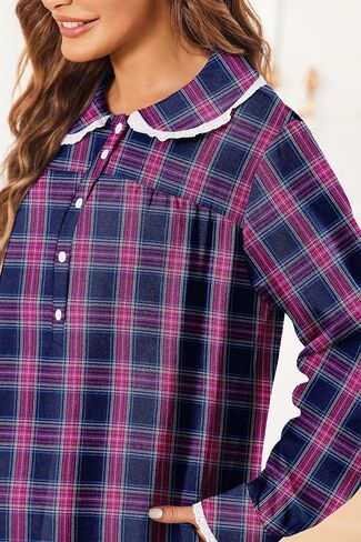Ekouaer Womens Flannel Nightgowns Cotton Christmas Nightgown Long Sleeve House Coat with Pockets S-3XL in Saudi Arabia