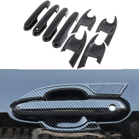 LEXLEY 8Pcs Carbon Fiber Style Door Handle Cover Trim Door Bowl Cover Exterior Accessories Compatible with Toyota 2020 2021 2022 2023 2024 2025 Highlander XLE LE L XSE Limited Platinum in Saudi Arabia