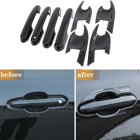 LEXLEY 8Pcs Carbon Fiber Style Door Handle Cover Trim Door Bowl Cover Exterior Accessories Compatible with Toyota 2020 2021 2022 2023 2024 2025 Highlander XLE LE L XSE Limited Platinum in Saudi Arabia