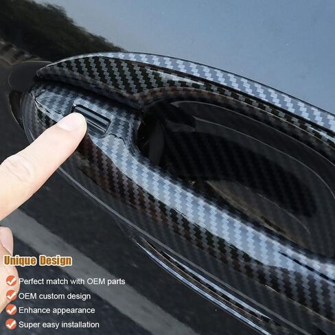 LEXLEY 8Pcs Carbon Fiber Style Door Handle Cover Trim Door Bowl Cover Exterior Accessories Compatible with Toyota 2020 2021 2022 2023 2024 2025 Highlander XLE LE L XSE Limited Platinum in Saudi Arabia