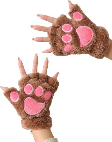 Bear Paws Gloves Cute Animal Cat Claws Mitten Fingerless Touchscreen Women Men Typing Outdoors Stage Custome Cosplay in Saudi Arabia