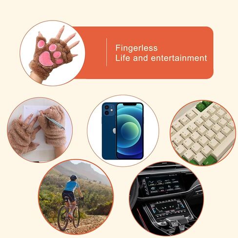 Bear Paws Gloves Cute Animal Cat Claws Mitten Fingerless Touchscreen Women Men Typing Outdoors Stage Custome Cosplay in Saudi Arabia