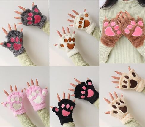 Bear Paws Gloves Cute Animal Cat Claws Mitten Fingerless Touchscreen Women Men Typing Outdoors Stage Custome Cosplay in Saudi Arabia
