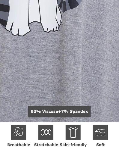 THREE POODLE Plus Size Nightgowns for Women, Oversized Sleep Shirts Dress Sleepwear with Pockets Suits XS - 5XL in Saudi Arabia