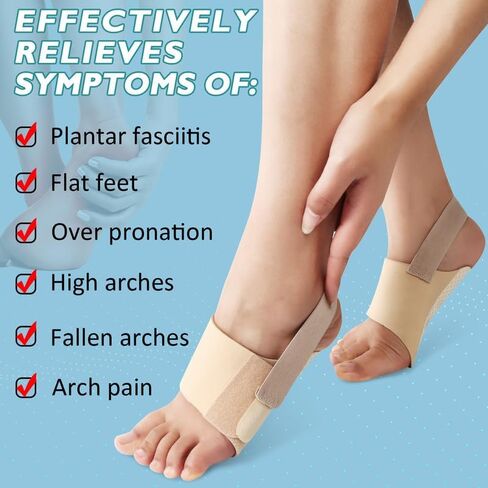 دعامات دعم قوس Ailaka لالتهاب اللفافة الأخمصية، أكمام قابلة للتعديل لدعم قوس القدم مع وسادة جل لتخفيف آلام قوس القدم المسطحة in Kuwait