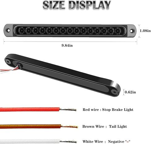 10'' 15 LED Amber Light Bar, 2 Pack Trailer Tail Lights Trailer Identification Light Bar Strip, Truck Marker Turn Signal Lights,Stop Turn Tail Clearance Light in Kuwait