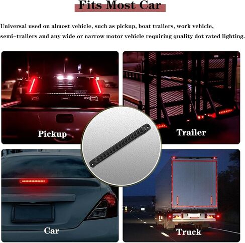10'' 15 LED Amber Light Bar, 2 Pack Trailer Tail Lights Trailer Identification Light Bar Strip, Truck Marker Turn Signal Lights,Stop Turn Tail Clearance Light in Kuwait